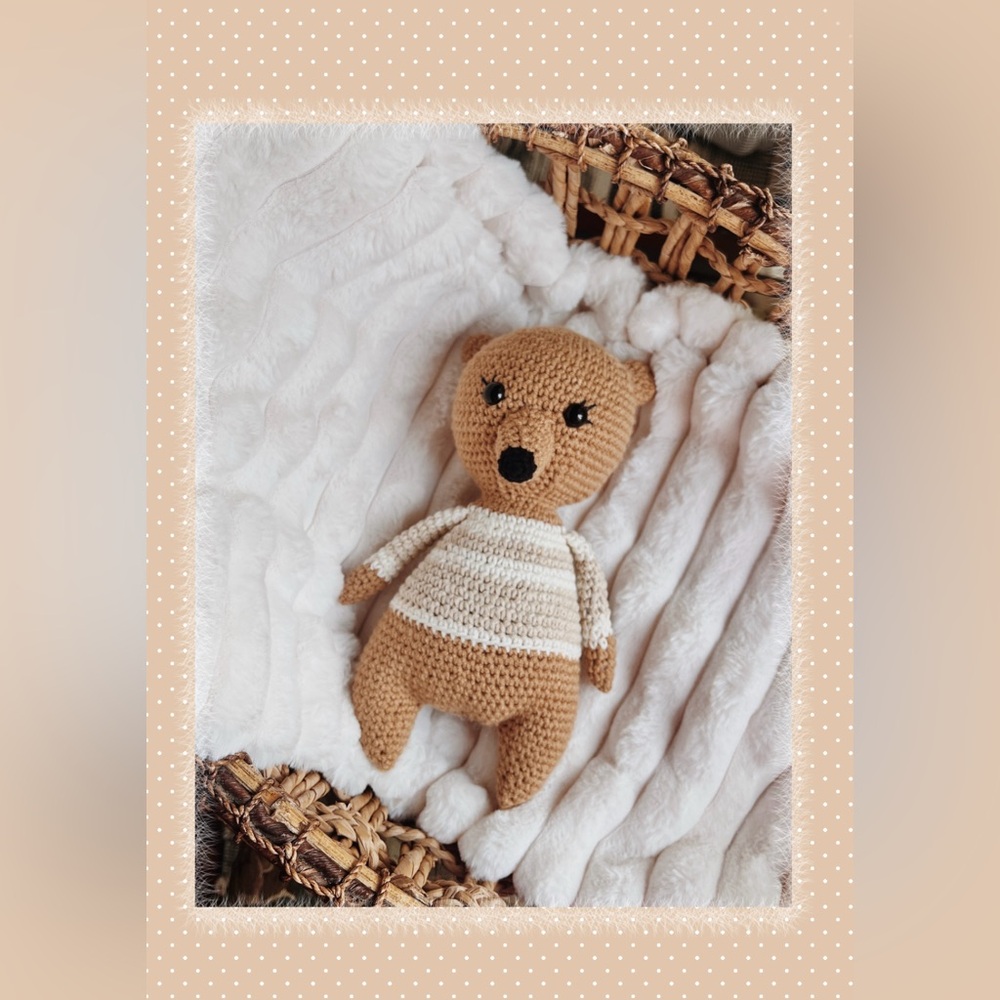 Handmade crochet teddy bear plush